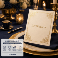 Carte d'invitation personnalisée de haute qualité en or champagne avec logo personnalisé, forme sur mesure, carte d'invitation événementielle OEM