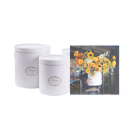 Gift Wrap Round Flower Paper Boxes Rose Hug Bucket Vase With Lid Party