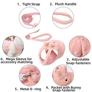 Conjunto de arnés y <span class=keywords><strong>correa</strong></span> para perro mascota, chaleco de felpa de diseñador de lujo personalizado con cuerda <span class=keywords><strong>Flexi</strong></span>, arneses de lujo personalizables para mascotas - Product Image 5