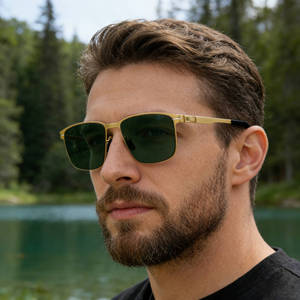 Lunettes de soleil carrées pour hommes Ks-3979, monture en plastique et métal, verres en nylon, protection UV400 pour usage extérieur - Product Image 1