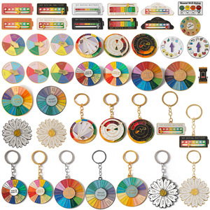 Cầu Vồng Bàn Quay Trâm Có Thể Điều Chỉnh Biểu Cảm Cảm Xúc Quản Lý Quyền Lực Xã Hội của Tôi Huy Hiệu Roulette Keychain Vòng Cổ Mặt Dây Chuyền Kim Loại - Product Image 1