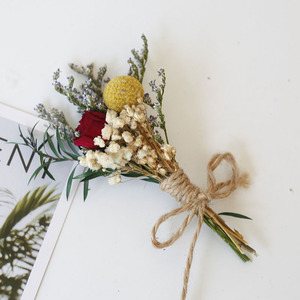 Ramo de Flores Secas Naturales de Rosa y Paniculata, Pequeño Ramo de Flores Secas Preservadas para Decoración de Mesa, Regalo para Bodas y Despedidas de Soltera - Product Image 4
