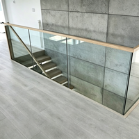 Balustrades en verre sans cadre en alliage d'aluminium moderne avec main courante facile à installer soi-même pour balcon, escalier, terrasse