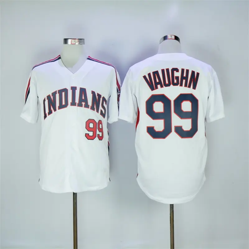 Cleveland Jersey Indians 99 Ricky Vaughn gerileme beyzbol forması dikişli S-5XL