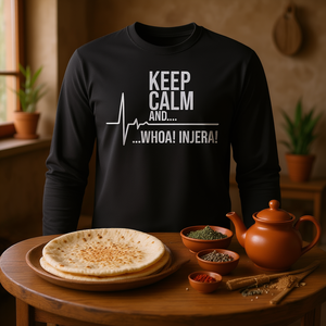 Maglietta a maniche lunghe Keep Calm And Whoa Injera per gli amanti dell'injera - Product Image 3
