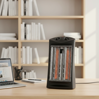 Ventilateur chauffant infrarouge portable sur pied, chauffage rapide, thermostat réglable, économe en énergie