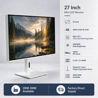 Monitor Gaming Mini LED 4K UHD de 27 Pulgadas, Panel IPS HDR1000, 1152 Zonas de Atenuación Local, 144Hz, DP, HDMI, OEM, ODM, de Fábrica