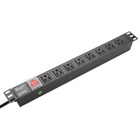 Boîtier de distribution PDU 10 voies 19 pouces de type USA pour rack de serveur, protection contre les surtensions, indice de protection IP66, en alliage d'aluminium blanc/noir, 250 VAC
