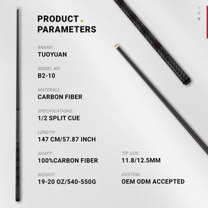 Offre Spéciale – Queue de billard en fibre de carbone de 57,87 pouces avec pointe de 11,8-12,5 mm et poignée de 27,4 pouces – Queue de billard et snooker 8 joints de haute qualité - Product Image 2