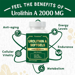 Rosebest Integratore Vegano Naturale di Urolitina A 2000mg in Capsule Softgel ad Alto Assorbimento per Vitalità Cellulare e Anti-invecchiamento - Product Image 2