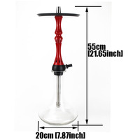 Usine de 55CM, vente en gros, Logo personnalisable, ensemble complet en alliage d'aluminium, fumée de narguilé à partir d'un seul trou