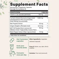 Capsules de Curcumine de Qualité Alimentaire OEM/ODM Personnalisables, Extrait de Curcumine, 120 Capsules en Bouteille