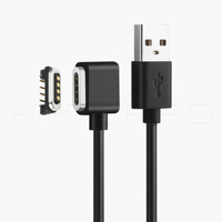 Cable USB Magnético en Ángulo Recto HYTEPRO M501B de 4 Pines, 2A 5 a 24V, Cable de Carga y Sincronización de Datos para Equipos Industriales y Electrónicos