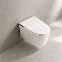 Nouveau style de toilette intelligente à capteur automatique, monobloc mural, avec bidet électronique et séchoir à air chaud, pour salle de bain à usage domestique