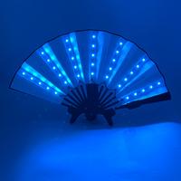Éventail pliant chinois en plastique lumineux à LED, télécommandé, coloré, portable, non toxique, pour Halloween, danse, boîte de nuit