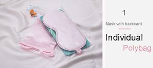 定制升华私人标签睡眠面膜紫色玫瑰金柔软丝缎睡眠眼罩旅行眼罩带袋装 - Product Image 4