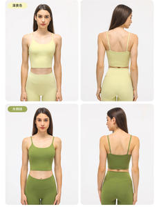 40 colores Stock 2025 Conjunto de yoga Correa delgada Chaleco de fitness Camisola de yoga Sujetador deportivo con almohadilla para el pecho - Product Image 5
