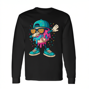Camiseta de manga larga para jóvenes con estampado de béisbol Drip Ice Cream Dabbing - Product Image 2