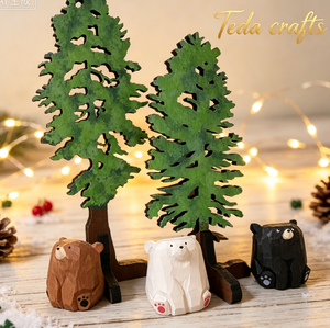 Personnalisation Gratuite Décoration de Noël Rustique Impression UV Personnalisée Mini Arbre de Noël en Bois avec Service de Découpe Laser - Product Image 4