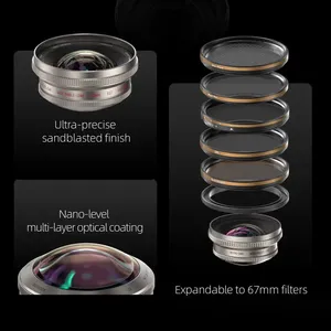 Objectif de téléphone <span class=keywords><strong>Fish</strong></span> <span class=keywords><strong>Eye</strong></span> 8mm 16mm 45mm/75mm 60mm 1.55x AF Photographie <span class=keywords><strong>pour</strong></span> <span class=keywords><strong>iPhone</strong></span> VIVO <span class=keywords><strong>pour</strong></span> 14/15 Ultra - Product Image 3