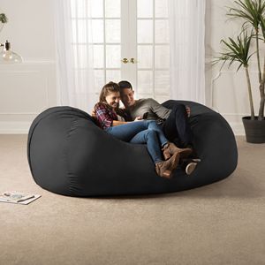 DB Jaxx 7 Foot Modern Design Black <b>Bean</b> <b>Bag</b> <b>Chair</b> Giant Sofa for Living Room Foam Filled Furniture Set - Product Image 3