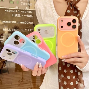 Coque de téléphone magnétique antichoc en silicone liquide mat chaud pour iPhone 17 11 12 13 Pro Max 14 15 16 Plus avec bouton tactile pour appareil photo - Product Image 4