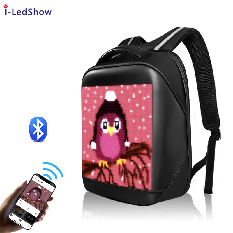 colorful promotion LED backpack Dynamic Screen Display Bag 3D Backpack smart led backpack for advertising Personality display