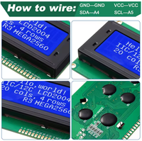 Module LCD 5V 2004 en stock, affichage de caractères 20x4, écran bleu jaune vert, contrôleur HD44780 ST7066, port parallèle IIC I2C