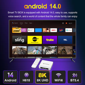 Boîtier Smart TV Android 14 OEM, Lecteur Multimédia en Streaming 8K <span class=keywords><strong>Ultra</strong></span> <span class=keywords><strong>HD</strong></span>, 2 Go de RAM, 16 Go/32 Go/128 Go de ROM, Wi-Fi Double Bande 2.4G/5G, Bluetooth 5.4, Home Cinéma - Product Image 2