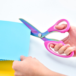 Pinkish Purple Stainless Steel Tailor Scissors 24.3cm V Shaped Multi Functional For <b>Sewing</b> Craft Use - Product Image 4