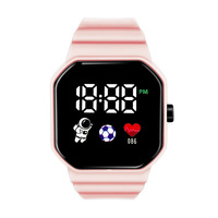 Montre numérique électronique LED pour enfants, motif football, carrée, personnalisable avec logo, vente en gros, pas chère, 2026