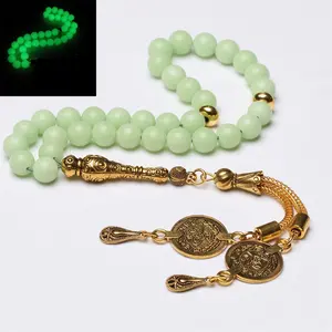 Silver tassel misbaha luminous stone Muslim prayer beads 33 66 99 Misbaha beads Islam Rosary Islamic gift tasbih masbaha