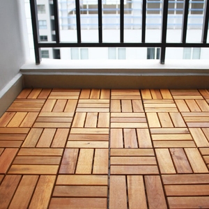 La plate-forme en bois solide couvre de tuiles de verrouillage de patio, tuiles extérieures de balcon de Decking - Product Image 5