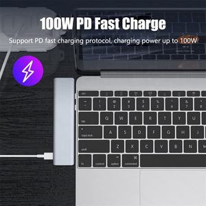 Base de Conexión para Portátil 7 en 1, Hub USB Tipo C <span class=keywords><strong>Dual</strong></span>, USB-C, USB 3.0, 2.0, SD, TF, Adaptador Multipuerto con <span class=keywords><strong>HDMI</strong></span> - Product Image 5