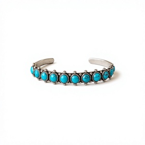 Turquoise Cuff <b>Bracelet</b> | Vintage Navajo Gemstone Bangle - Product Image 1