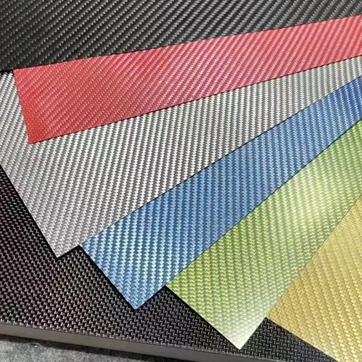 3k 100% silver brown color carbon fiber sheet plate twill glossy forged sheet excellent quality customize size