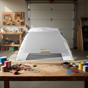 Cabina de pintura en aerosol de 10x7x6 pies con malla protectora para el suelo, para estación de pintura y suministros de manualidades - Product Image 2