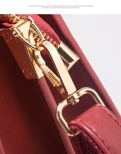 Bolso de Mano Portátil de Lujo Rojo para Niñas con Doble Cremallera, Material PU, Estilo Vestido, Regalo de Boda para Novia - Product Image 5