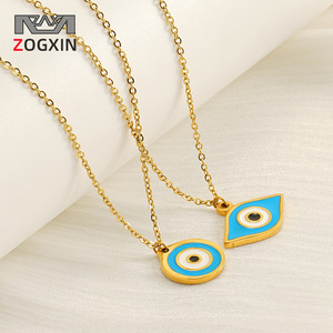 ZOGXIN Evil Eye Necklace Gold Chain Blue Pendant Women Fashion Jewelry Gift Party Accessory - Product Image 1