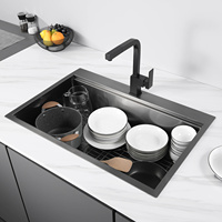 Prêt à expédier évier de cuisine 30 pouces Topmount R10 profond évier de cuisine à une cuvette de calibre 18 fait à la main avec accessoires
