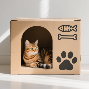Custom Meerdere Grootte Golfkarton Honden En Katten Huis Doos Voor Huisdier Party - Product Image 5