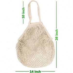Wholesale Large Grocery Reusable Custom Logo Organic Cotton Mesh Shopping String <b>Net</b> Tote Bag for Supermarket - Product Image 2