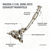 Collecteur d'échappement pour Mazda3 2.0 2008-2013, en acier inoxydable, avec tuyaux d'échappement et downpipe, pour amélioration de la puissance, installation directe