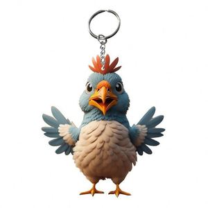 Lindo Llavero de Acrílico con Diseño de Gallo de Dibujos Animados, Estilo Americano, Colgante 3D de Pájaro, Adorno para Cremallera de Mochila, Recuerdo de Fiesta, Regalo - Product Image 4