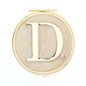 Personalized Epoxy Rhinestone <b>Compact</b> <b>Mirror</b> With Custom Letter W Design Portable Pocket Makeup <b>Mirror</b> Double Sided Hd - Product Image 5
