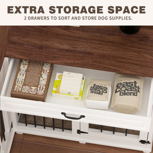 Toptan büyük köşe l-şekil beyaz ahşap evcil hayvan kafesi sürdürülebilir kapalı köpekler için TV standı mobilya demir ev oturma odası için - Product Image 2