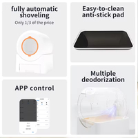 Grande litière automatique pour chat, autonettoyante, blanche, contrôlée par application avec surveillance de la santé