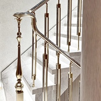 Europäischer Klassischer Messing-Aluminium-Treppengeländer Hochwertige Villa-Balustrade Einfache Installation Korrosionsbeständig Innen- und Außenbereich