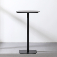 Nordic Art Design Table à thé Table de bar de petit déjeuner minimaliste Mdf et base en métal Table de barre haute carrée ovale blanche