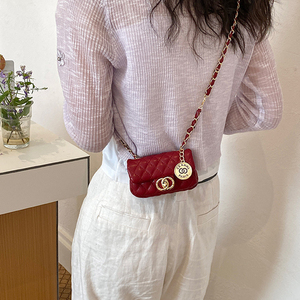 Wholesale 2026 Women Fashion Chain Handbag Diamond Lattice Embroidery Thread Mini <b>Square</b> Crossbody Purse - Product Image 1